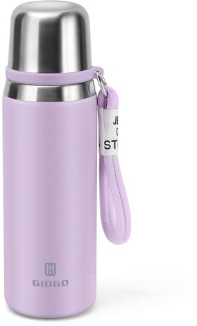 Stainless Steel Flask with Cup 700ml/23.6oz Vacuum Insulated Thermo Bottle Keep hot and Cold Water Bottles Coffee flasks.(Purple)