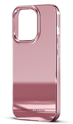IDEAL OF SWEDEN Transparent Mobile Phone Case with Raised Edges and Non-Yellowing Materials, Drop-Tested Protection with Mirror Finish, Compatible with iPhone 15 Pro (Pink Mirror)