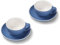 Terra Home 2er Cappuccino-Tassen Set - Blau, 200 ml, Matt, Porzellan, Dickwandig, Spülmaschinenfest, italienisches Design - Kaffee-Tassen Set mit Untertassen