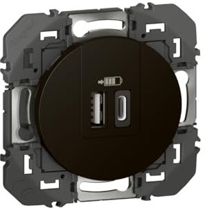 chargeur usb - type a+c - 3a - 15 watts - noir - legrand dooxie 600549