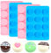 CAKETIME Oreo Molds Silicone, Chocolate Covered Oreos Mold 12-Cavity Round Cylinder Silicone Molds for Chocolate 4 Pack, Regular, 2-Pc: Pink & 2-Pc: Blue, JSC4179-4
