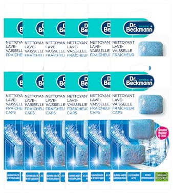 Dr. Beckmann - Nettoyant Lave-Vaisselle Fraîcheur Citron - 3 Capsules de 20g - Élimine Résidus et Odeurs - Efficace et Pratique - Lot de 12