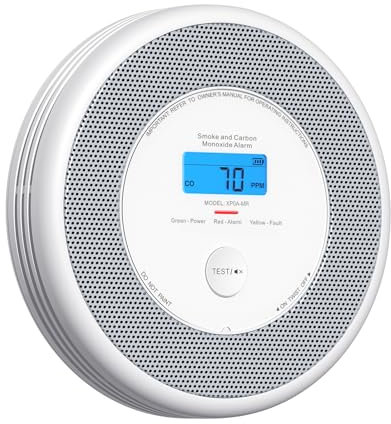 X-Sense Wi-Fi-Kombinations-Rauch- und Kohlenmonoxid-Alarm für Zuhause mit Sprachalarmen, kabelloser vernetzter Sprachalarm benötigt SBS50-Basisstation, XP0A-MR, 1er-Pack