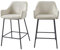 BAÏTA Lot de 2 tabourets de Bar NILS en Tissu Beige et Pieds en métal Noir