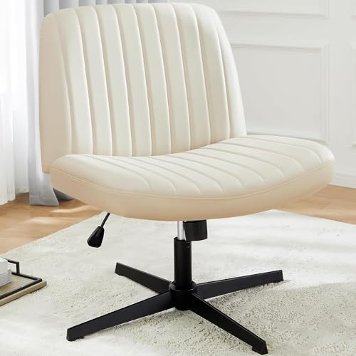 DUMOS Bürostuhl Ohne Armlehne, Teddysamt und Bequemes Netzgewebe Criss Cross Chair, mit Verbreitertem Sitzkissen Schneidersitz Stuhl, Geeignet für Büros, Schlafzimmer und Wohnzimmer