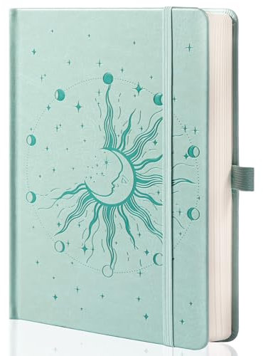 MGGAO Sun & Moon Notizbücher für Frauen und Männer, A5 Hardcover Tagebüch zum Schreiben für Arbeit, Reisen, Schule, 318 Numerierte Seiten, 14,7 x 21,4 cm