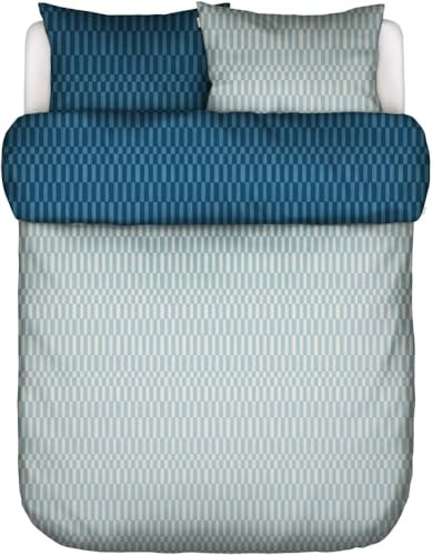 Marc O' Polo Satin-Bettwäsche-Garnitur Sillia Farbe Aquamarine Größe 135x200+80x80 Wendebettwäsche Reißverschluss