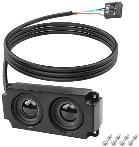 XMSJSIY Motherboard Speaker Internal USB PC Computer Speaker 9 Pin for Desktop Case Audio Stereo Loudspeaker Hidden Small Type DIY-0.6M/1.9FT 1 Pair
