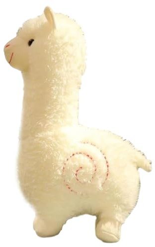 MUNSKT 25 Zentimeter Alpaka Kuscheltier, Stand Alpaka Plüschtier, kuschel alpaka, Lama Stofftier Geschenk für Kinder Mädchen Jungen (White)