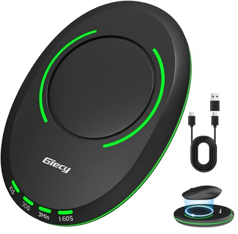Giecy Ultra Slim Mouse Mover, Mouse Jiggler with Adjustable Interval Timer, Undetectable & Breathing Light, Simulates Realistic Mouse Movement for Keeping Computer Laptop Active