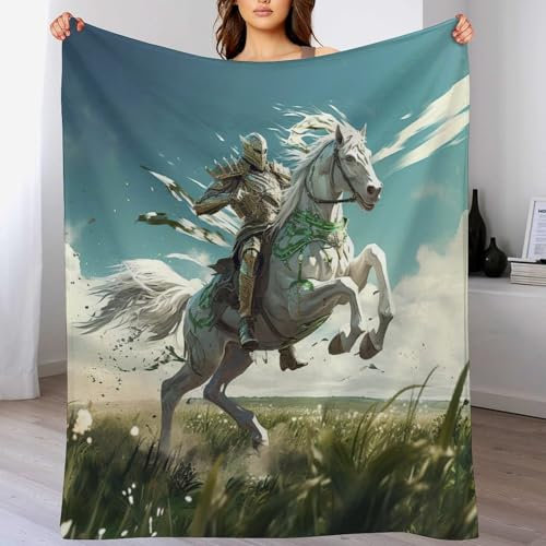 Pferd Decke Wohndecke Warm & Kuschelig Waschbar, Überwurf Ideal Für Draußen, Camping, Couch, Bett, Reisen – Superweiche Wolldecke （140×180cm）