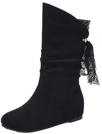 Stivali Donna Invernali Curvy Morbidi Polacchine Zeppa Interna Eleganti Pelo Caldi Imbottiti Stivaletto Da Neve Alla Caviglia Leggere Antiscivolo Foderato Stivaletti Bassi Comode Beige Chelsea Boots