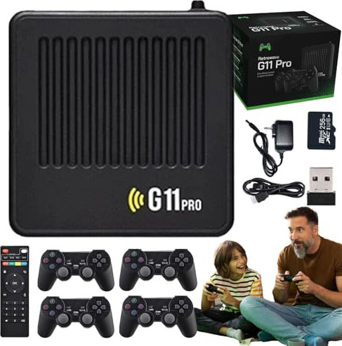 Retrowave G11 Pro, Retrowave G11 Pro Game Box 4K, Retrowave Game Box Retro-Spielekonsole, 256 Gb, 60.000+ Spiele, Plug & Play-Spielekonsole, Unterstützt Über 40 Emulatoren (4spieler)