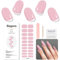 Bagavs Unghie Gel Adesive UV 20 PCS Smalto Adesivo per Unghie Strisce Gel UV (rosa)