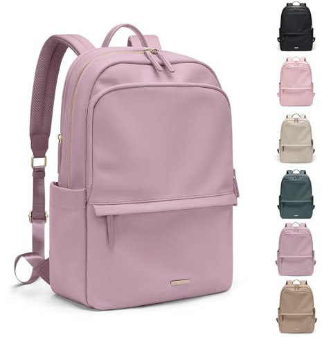 GOLF SUPAGS Zaino Per Portatile PC Donna, Sottile, Antifurto, Per Lavoro, Viaggi, Università, Adatto Per Notebook da 14/15,6 Pollici (Viola Rosato, 14 Pollici)