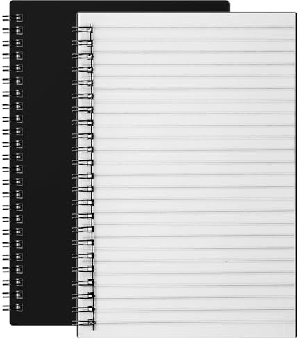 Weekgrat 2 Pcs Stone Paper Waterproof Notebook Spiral A5 5.8 x 8.3'' Weatherproof Stone Paper All Weather Notebook Journal Note Taking College Ruled for Aesthetic Office Outdoor