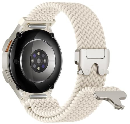 One Click Braided Strap for Samsung Galaxy Watch 7 6 5 4 FE 40mm 44mm/6&4 Classic 46mm 42mm 47mm 43mm/5Pro 45mm Men/Women,No Gap Elastic Nylon Straps Parachute Sport Band for Samsung Watch 7 4 6 5 FE