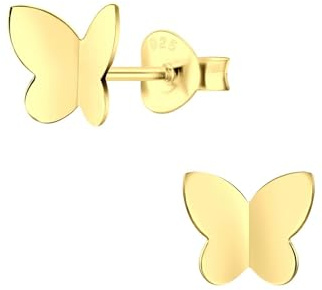 Monkimau Mädchen Ohrringe Schmetterling | Ohrstecker aus 925 Sterling Silber | Kinderohrringe hypoallergen