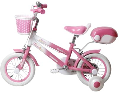 magikbike Mädchenfahrrad Einhorn ab 2 Jahre Größe 12 Polig mit Kugelbewegung Korb und Gepäckträger