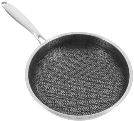 OUNONA Sartén Wok De Panal 28 Cm Acero Inoxidable Antiadherente Resistente Para Cocina De Inducción Eléctrica y Gas Uso Doméstico