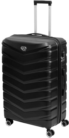 UNIQUE HOME LIVING Suitcase Large 28-Inch Cabin Suitcase, Hard Shell ABS Expandable Travel Luggage with 8 Spinner Wheels, Lightweight Durable High Capacity Cabin Bag with Lock, Denver - Black