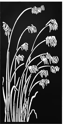 UNUS Metallbild Schilfrohr 120 x 60 cm Wanddeko für innen und außen | mit Aufhängehaken, modernes Design in Schwarz