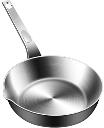 Mini poêle à frire en acier inoxydable – Batterie de cuisine de qualité 316 (1 paquet) Poêle à multicouche | Beurre fondant oeuf friture omelette cuisson pour cuisines à induction de gaz camping