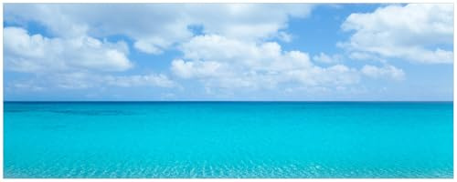 Wallario Küchenrückwand selbstklebend 115 x 50 cm, Motiv: Sandstrand und blaues Meer | Spritzschutz abwischbar & pflegeleicht