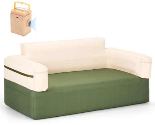 Ytaoeo Aufblasbares Sofa Camping Luftsofa mit Elektropumpe (172x85x82cm) | Aufblasbar Couch mit Rücken Armlehne Unabhängige Luftkammern Oben und unten Für den Innen- und Außenbereich, tragbar (Doppel)