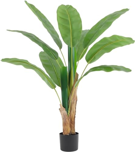 AYCDL Piante finte, pianta artificiale di banano, albero di banana finta, per interni ed esterni, per casa, ufficio, soggiorno, camera da letto, piante artificiali, un colore, 1,2 m