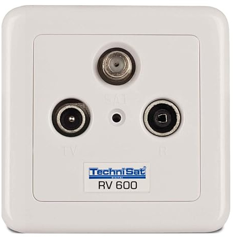 TechniSat TECHNIPRO RV 600-10 – Durchgangsdose Aufputz, für Sat, TV, Kabelfernsehen, Radio, Unicable, 10 dB, weiß