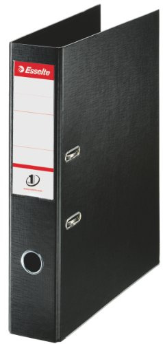 Esselte VIVIDA Foolscap 7.5 cm Spine No.1 Power Range Plastic Lever Arch File - Black (Pack of 10)
