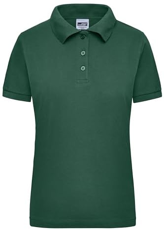 James & Nicholson Damen Work Polo - Leicht tailliertes Poloshirt aus robustem Piqué | Farbe: dark-green | Grösse: L