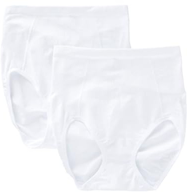 Bali womens Seamless Ultra Firm Control Fajas 2-pack Dfx245 shapewear briefs, White Garment/White Garment, Large US