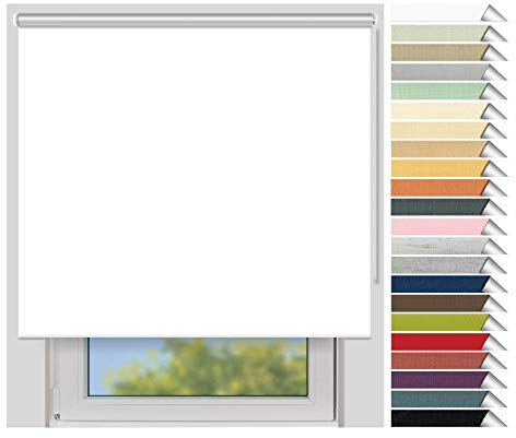 EFIXS Thermorollo Medium - Rollos nach Maß - 25 mm Rollowelle - Stoffbreite bis 220 cm, Höhe bis 240 cm - Hier: bis 200 cm x 150 cm (BxH) - Weiss (051) - mit & ohne Bohren