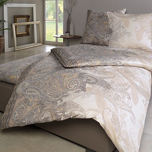Estella Bettwäsche 7229 Abadi Mako Satin in mocca (155x220 + 80x80 cm)
