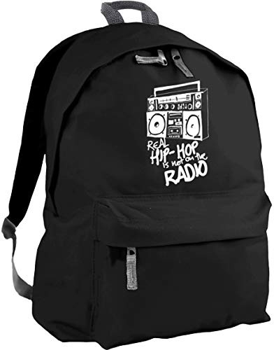 HippoWarehouse Real Hip hop is not on The Radio Backpack ruck Sack Dimensions: 31 x 42 x 21 cm Capacity: 18 litres