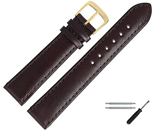 MARBURGER Uhrenarmband 18mm Leder Glatt - Werkzeug Montage Set 80718