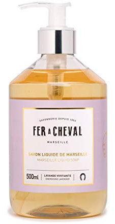 Fer à Cheval - Savon Liquide de Marseille Lavande Vivifiante - Formulation Douce avec une Liste d’Ingrédients Courte pour Convenir à Tous Types de Peau - 500 ml