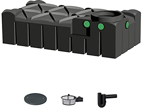 REGENTA Regenwassertank Flachtank Zisterne 1500 Liter Garten inkl. Filter mit Zubehör