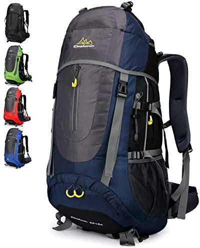 Doshwin 70L Trekkingrucksack Campingrucksack Reiserucksack Wanderrucksack Großer Rucksack für Damen Herren (Dunkelblau)