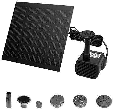 UISEBRT Wasserpumpe Solar 1.8W - Solarpumpe Teichpumpe Springbrunnen für Miniteich, Garten