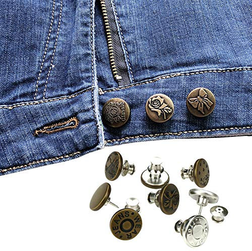 JK Home, 5 pezzi / 10 pezzi / 40 pezzi spilla rimovibile per jeans senza chiodi bottoni decorativi per accessori di abbigliamento, METALLO, 5 bottoni per jeans cuciti., Taglia unica