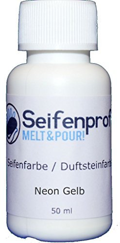 Seifenprofis 50 ml Seifenfarbe (Pigment Gelb) Badebomben 100% vegan biologisch Farbe zur Seifenherstellung Normal- oder Pigmentbasis