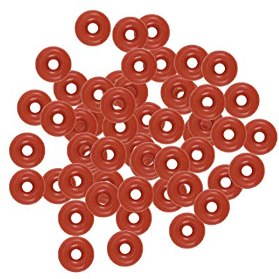 sourcing map 50 Stk. Silikon O Ring VMQ Dichtung 4 mm Außen 1 mm Innen 1,5 mm Breite Rot