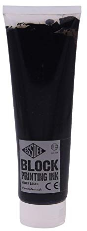 Linolfarbe für Linoldruck | SCHWARZ | extra feine Pigmente | Künster Qualtität | DIY Linol Druck 250 ml