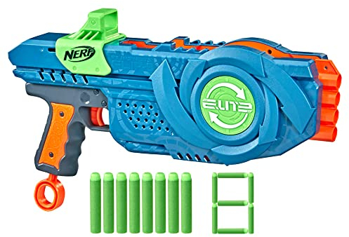 Nerf Elite 2.0 Flipshots Flip-8 Blaster, 8 Dart-Läufe für doppelte Feuerkraft, Kapazität für 8 Darts, 8 Nerf Darts