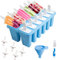 Moules à glace, 12 Cavités Moules pour Glaces, Popsicle Moules Réutilisable pour la Préparation de Popsicles Crèmes Glacées Sorbets (Bleu)