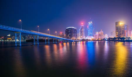adrium Acryl-Bild 150 x 90 cm: Macau City Skyline in der Nacht(102226000)
