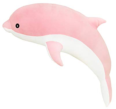 JAWSEU Delphin Kuscheltiere 50cm, gefülltes Meerestier, Simulationsdelphin Plüschtiere für Kinder Sofamöbel Dekoration Plüsch Delfin Cuddlekins Kuscheltier, Pink
